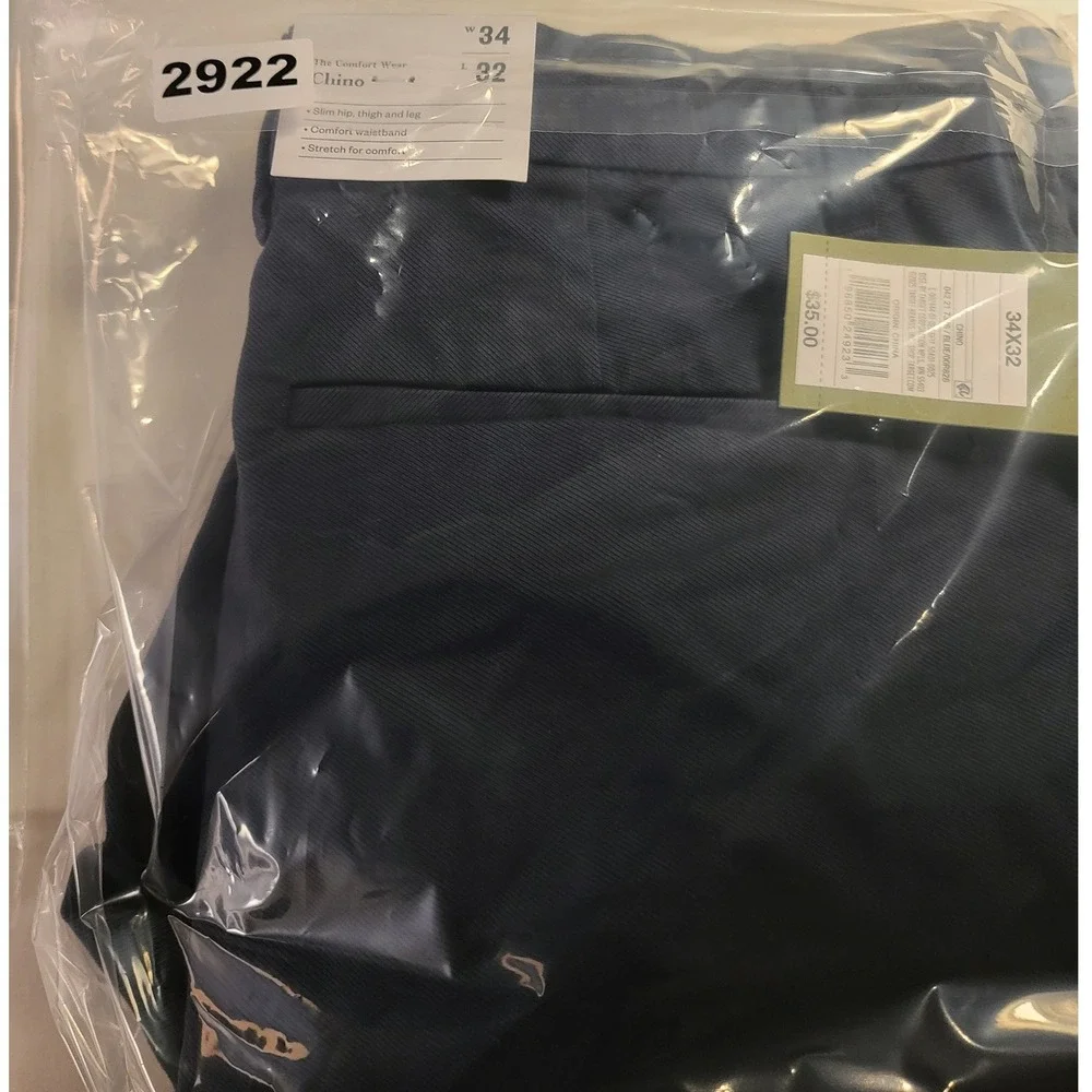 Goodfellow & Co Men's Slim Fit Comfort Wear Chino Pants Blue 34x32 New NWT